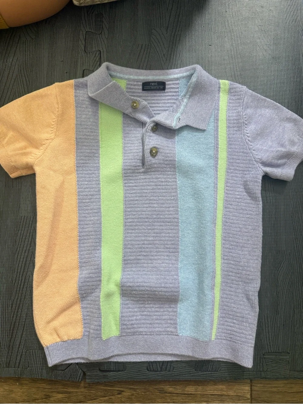 Next toddler multicolor knit polo short sleeve shirt